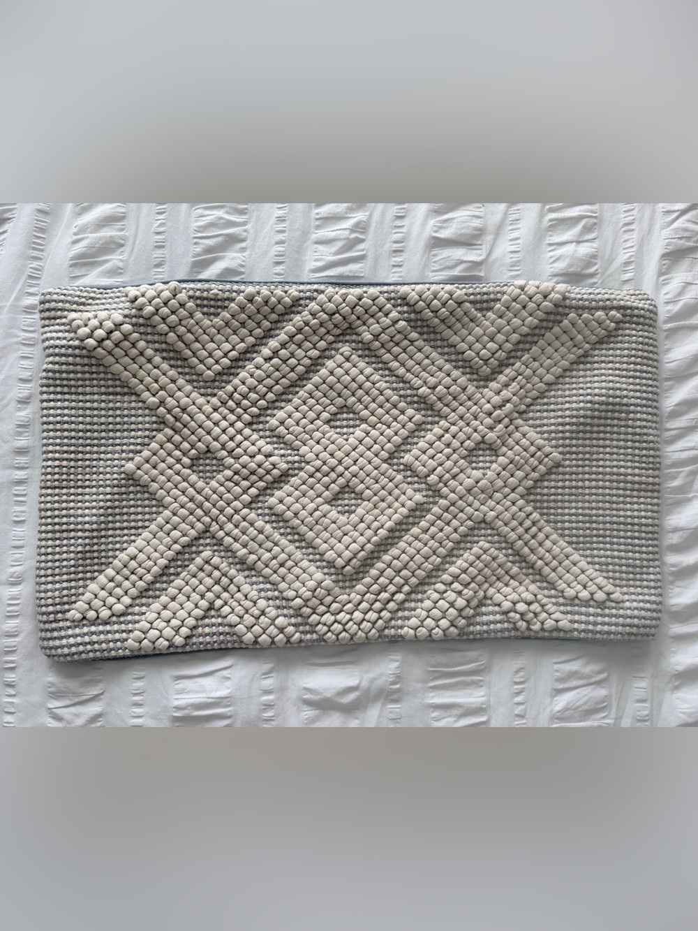 Textured Cream Accent Pillow - Neutral Geometric Design